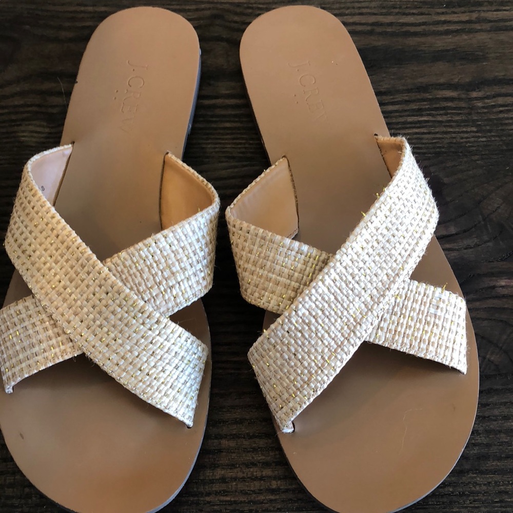J Crew Raffia Seaside Sandals